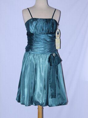 Nox Anabel #1058 Short Ombre Satin Party Dress-Size L- OMBRE TEAL-NWT